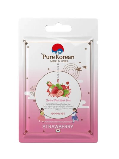 ماسک ورقه‌ای چند ویتامینه صورت توت‌فرنگی Pure Korean