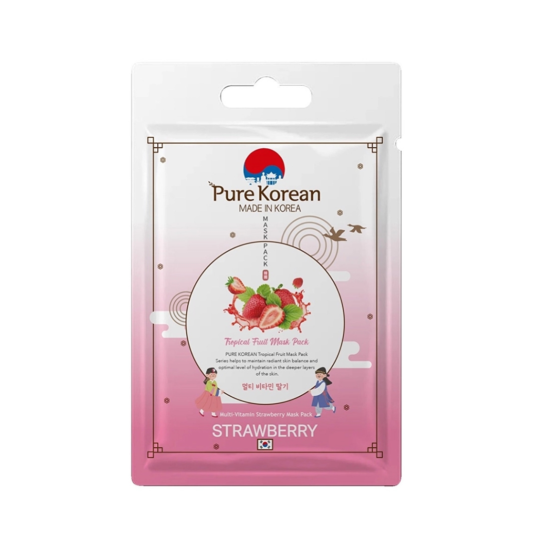 ماسک ورقهای چند ویتامینه صورت توتفرنگی Pure Korean